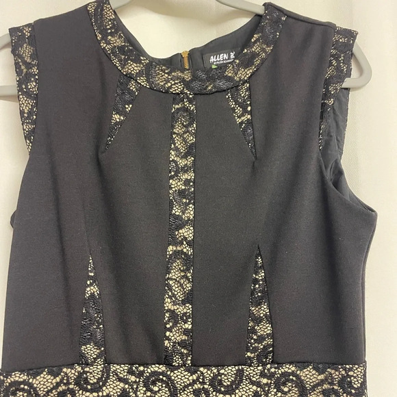 Allen B Black Lace Sheath Dress size medium - Picture 2 of 4
